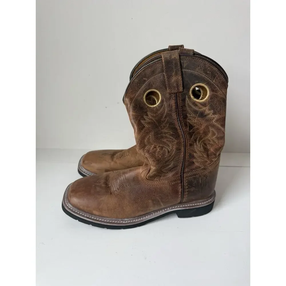 Dan Post Youth - Size 5 D Brown/Black Square Toe Cowboy Boots Style DPC3932